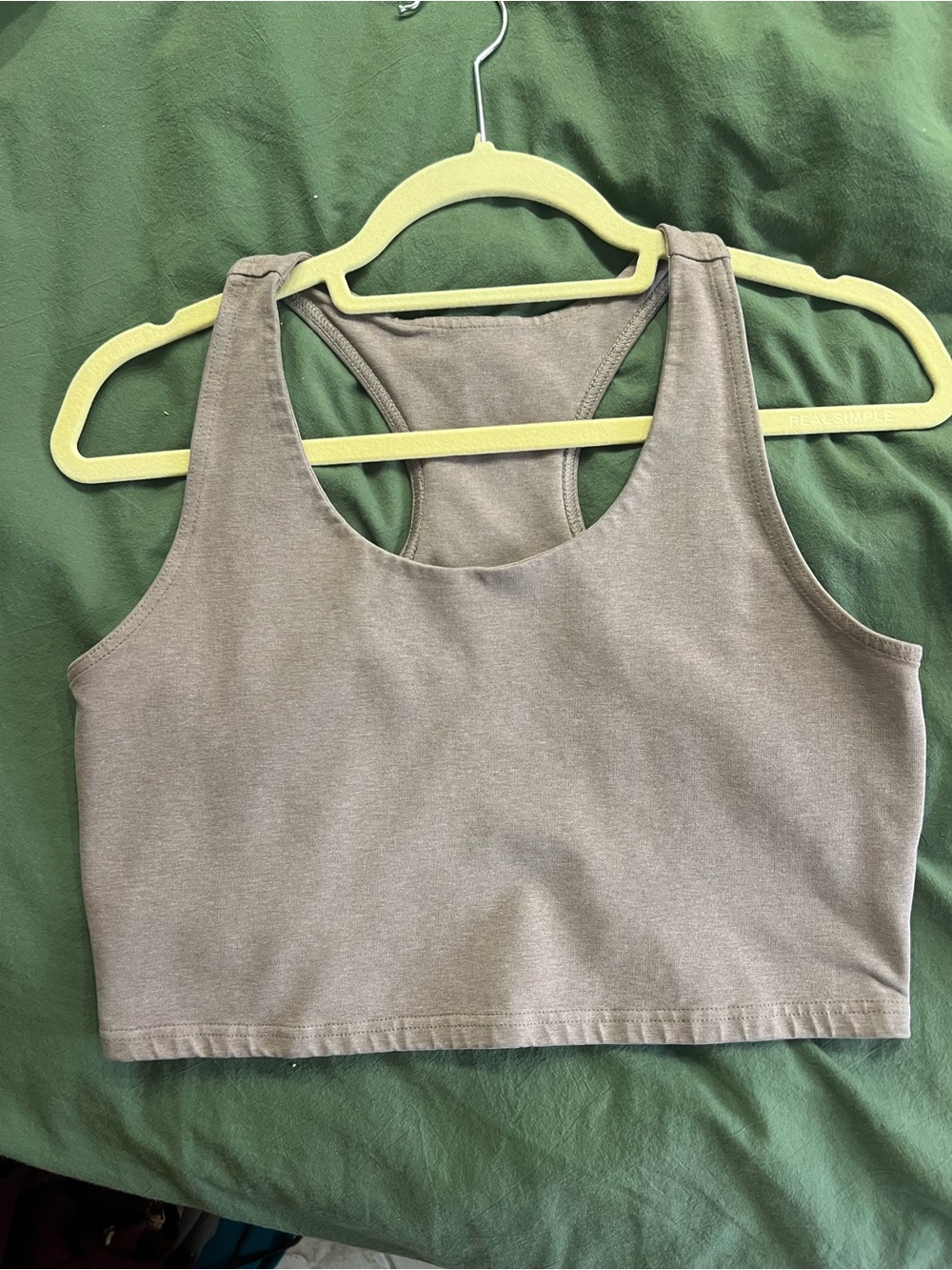 ‼️EUC: Pact Organic Taupe Racerback Bra Top - L - Picture 7 of 8